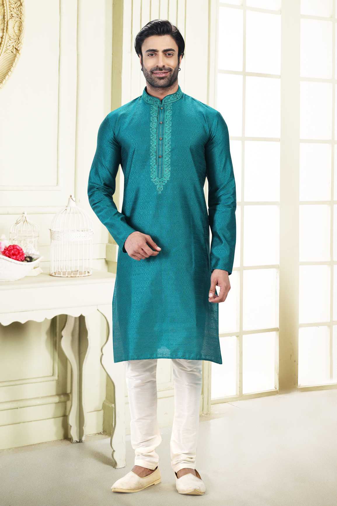 Latest Trendy Banarasi Silk Kurta Pyjama