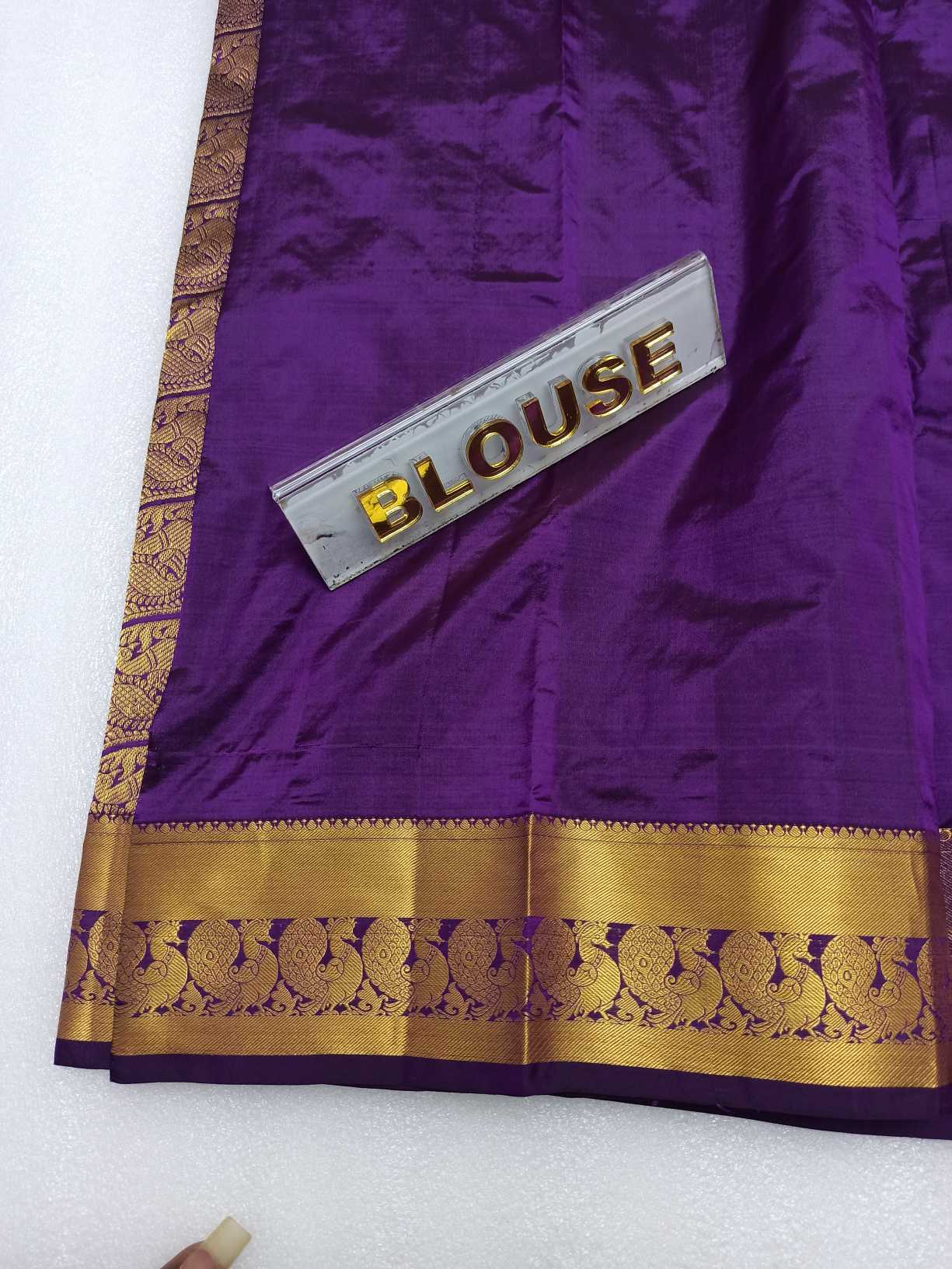 Purple PURE SILK KADIAL, Handwoven Wedding Festival Heavy Border Saree