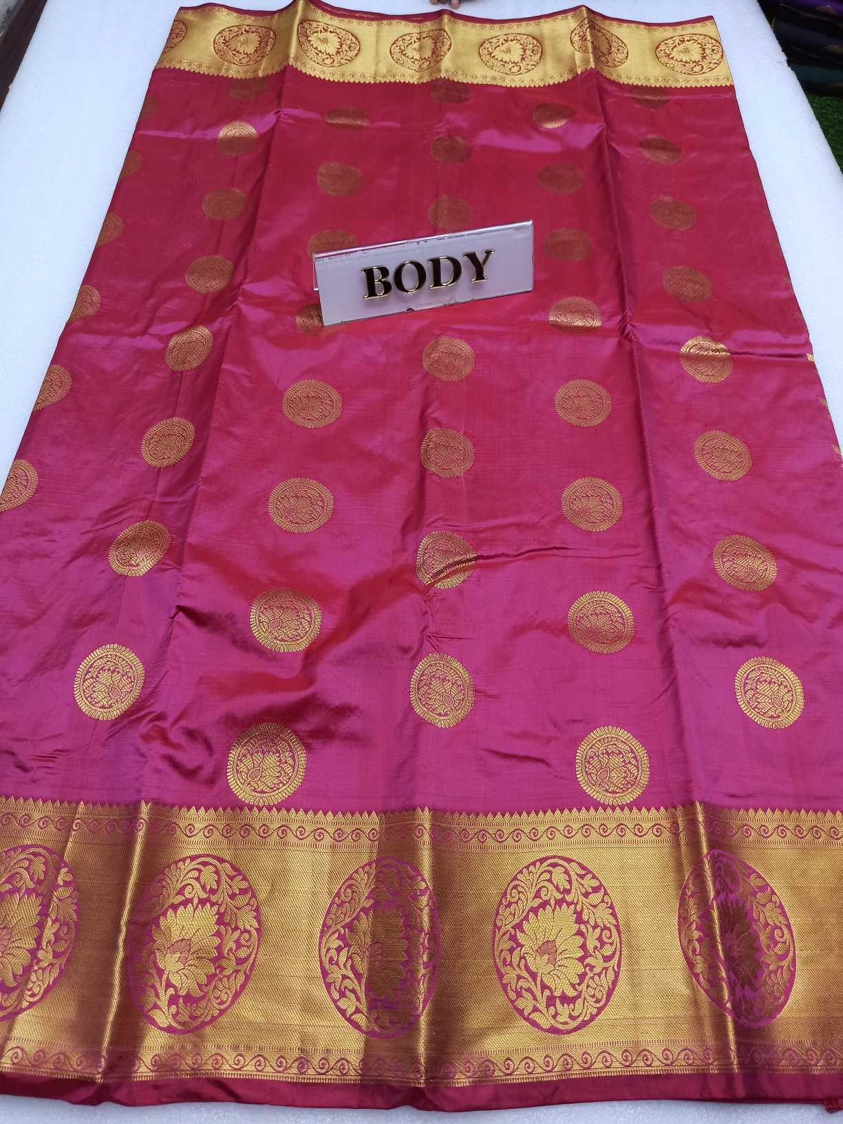 Pink PURE SILK KADIAL, Handwoven Wedding Festival Heavy Border Saree