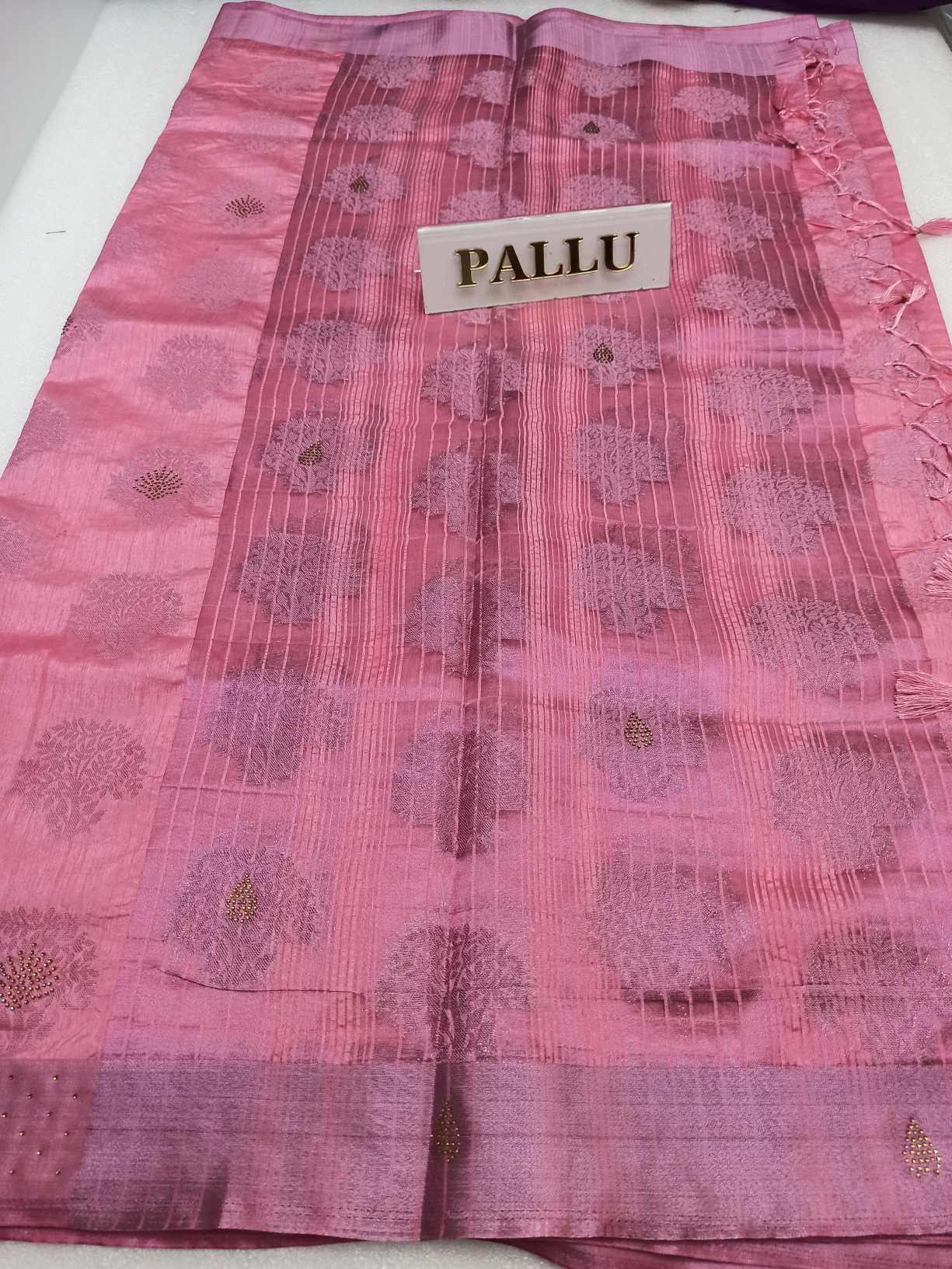 Raw Silk saree With Stone Work