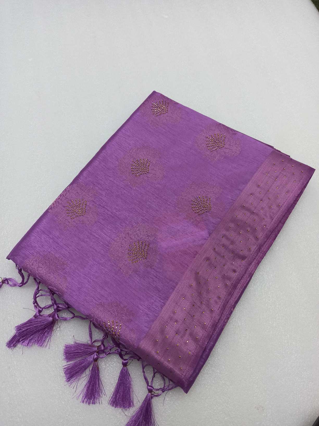 Raw Silk saree With Stone Work