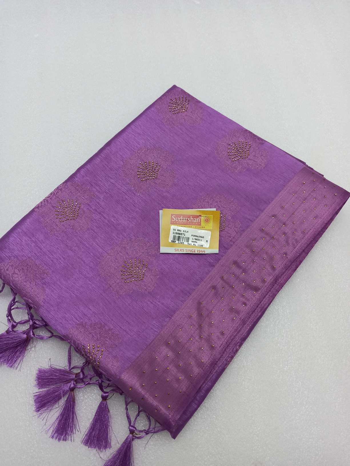 Raw Silk saree With Stone Work