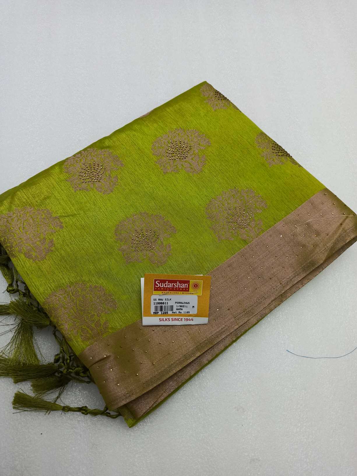 Raw Silk saree With Stone Work