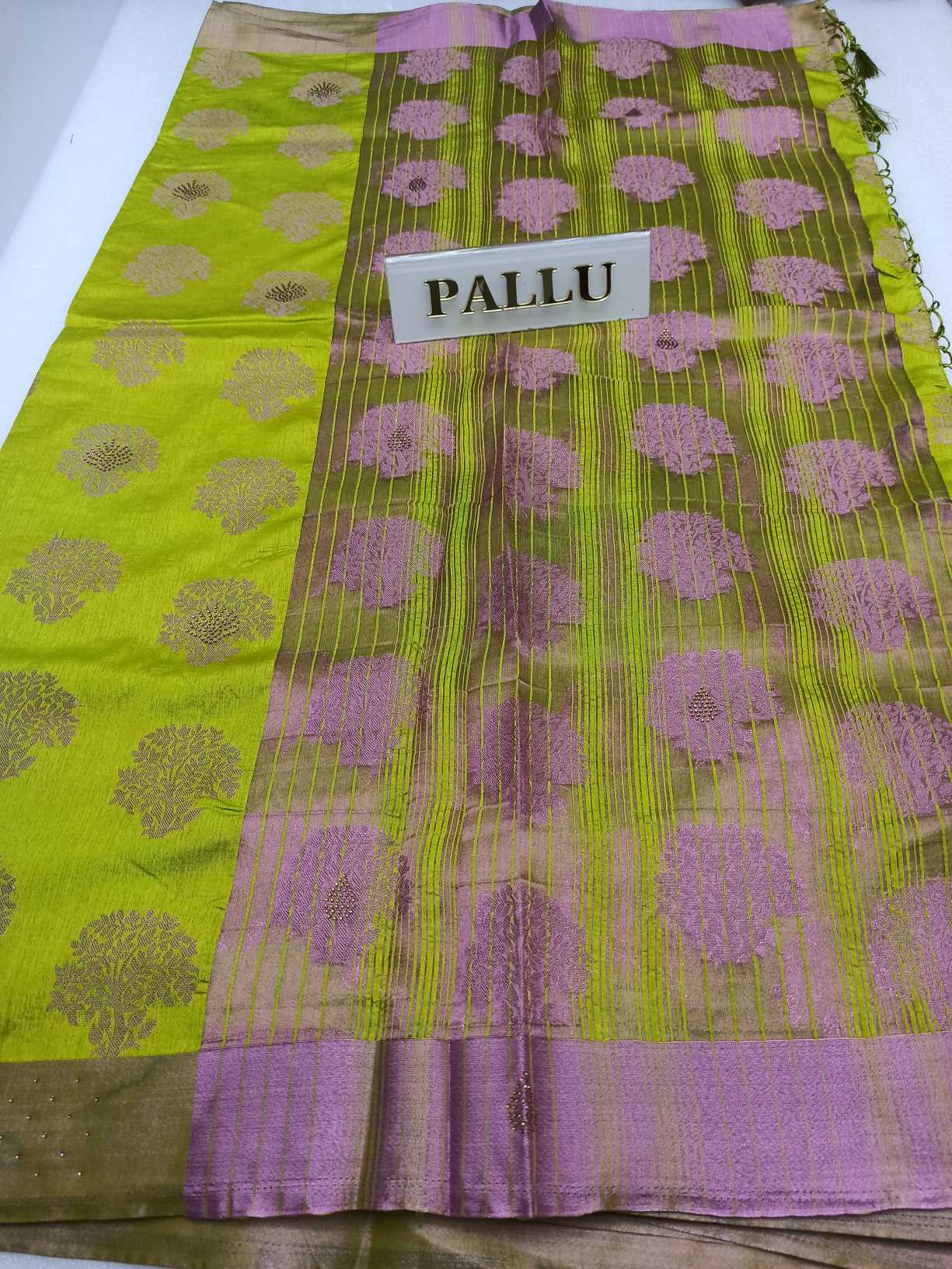 Raw Silk saree With Stone Work